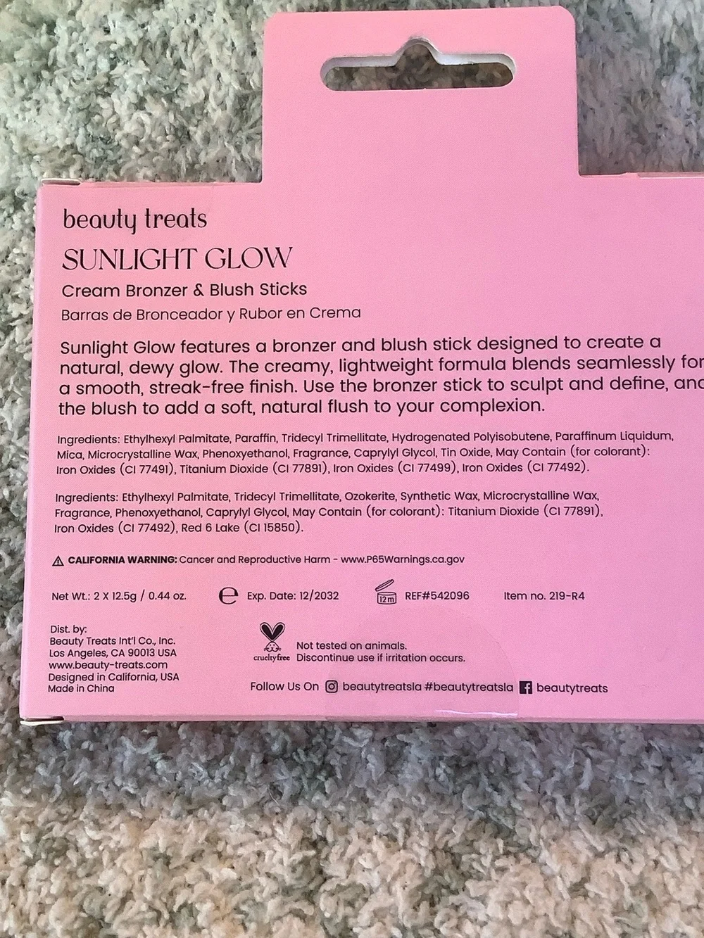 Beauty Treats Sunlight Glow Cream Bronzer & Blush Duo Sun Kissed NWT 2x.44 oz.